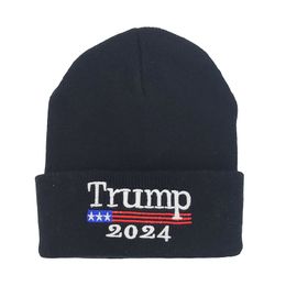 Trump 2024 Beanie Caps Amerikaanse campagne Gebreide Hat Wollen Outdoor Cap Heren en Dameskoude Warme Hoeden Balck Red Party GYL108