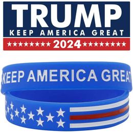 Trump 2024 Bracelet en silicone Black Blue Red Wristbbband Party Save America Again 6 style