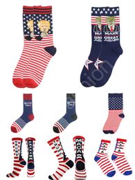 Trump 2024 Calcetines Party Favor Presidente MAGA Trump Carta Medias Rayas Estrellas Bandera de EE. UU. Calcetines deportivos C66