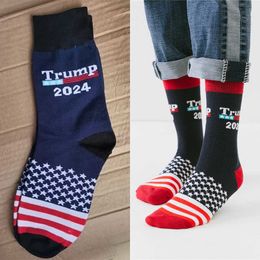 Trump 2024 Sokken VS Vlag Sterren Strepen Katoen Kous Sok US Presidentiële verkiezing Trump Tiener Medium Hiphop Sokken Kerstcadeaus G94FODX