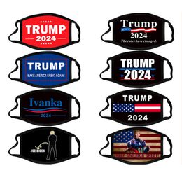 Trump 2024 U.S. General Verkiezing Masker Presidentieel Verkiezing Houd Amerika Groot gezicht Maskers Volwassen katoen Dusticht Ademend Herbruikbare Decoratie JY1036