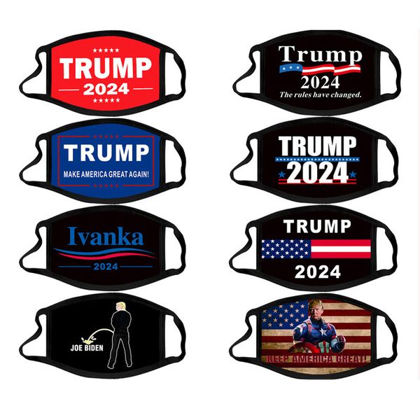 Trump 2024 U.S. General Election Mask Élection présidentielle Keep America Great Face Masks Adult Cotton Dustproof Breathable Reusable Decoration JY1036