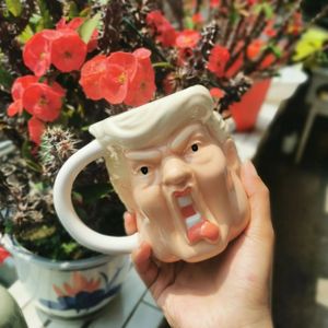 Trump 3d Ceramic Coffee Cup 301-400ml Thé tasse de thé bizarre d'eau drôle de lait drôle tasses à la maison.