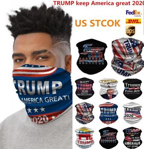 Trump Bandana Face Shield Masker Biden Naadloze Magic Sjaal Houd Amerika Great Headbands Fietsparty Mask Hoofddeksels Neck FWE798