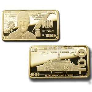 Trump Commemorative Coin Crafts Golden Square Insignia de regalo de recuerdo de regalo de Navidad 50*28 mm