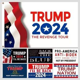Trump Flag 2024 Il sera de retour Faites que les votes comptent à nouveau 3x5 pieds Trump President Election Banner 90x150cm 0810