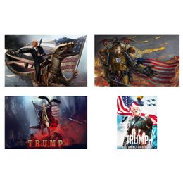 Trump Flag Freeshipping Direct Factory Hanging 90 * 150 Raket Gun Tank Hero Donald Banner voor Indoor Outdoor Decoration