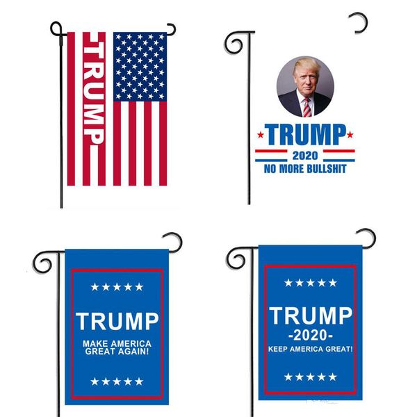 Trump Garden Flags 30 * 45CM USA President General Election Banner 2020 Trump Flag Polyester Cloth Fanion Banner Flags 12 x18 GB1475