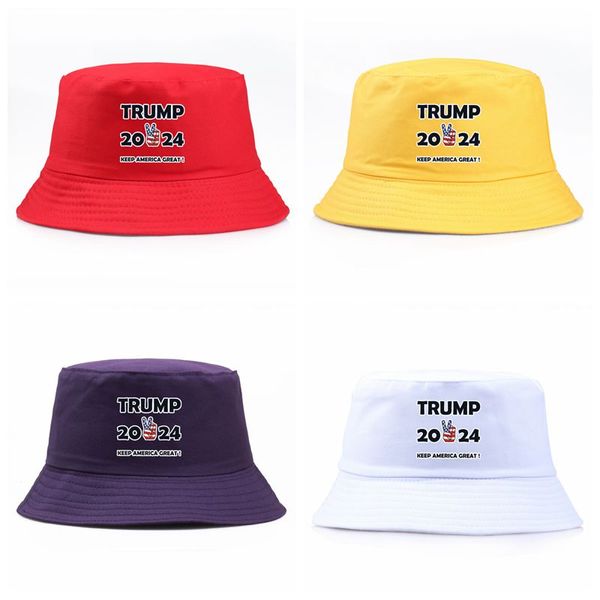 Trump Hats Fisheman Beach Caps 2024 Élection présidentielle Seau Cap Summer Outdoor Séchage rapide Wide Brim Hat Fashion Party Gifts LT29