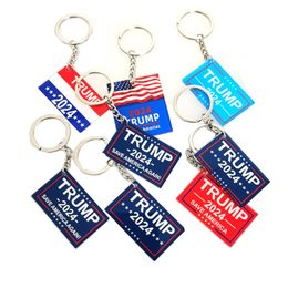 Trump Keychain 2024 Party Favors US verkiezingen Keychains Campaign Slogan Plastic Key Chain Keyring 6 Colors S Ring