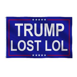Trump verloren vlag 3x5 ft troef verloren lol vlag, dubbele gestikte vlag voor thuis huis tuin veranda teken werf gazon decoratieve teken buiten vlag