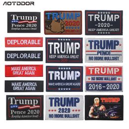 Trump Make America Great Again Accesorios de costura de bricolaje Parches de ropa bordados decorativos personalizados Insignias adhesivas Ropa Apliques Chaquetas Jeans Pegatina