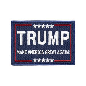 Trump Make America Great Again Parches bordados para planchar para ropa, chaqueta DIY, chaleco, accesorios para motociclistas, personaliza tu Sh237z