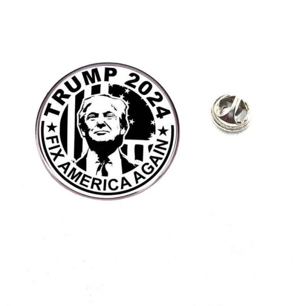 Broche Trump Fix America Again, fournitures de fête pour l'élection présidentielle 2024, Badge en métal 0329