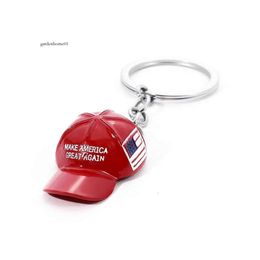 Trump Red Cap Keychain American Flag Accessories Car Keychains 0422