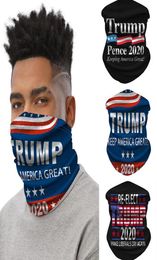 Trump écharpe Bandanas visage sans couture Tube magique garder l'amérique grands bandeaux Sports de plein air cyclisme chapeaux cou guêtre masque de fête 7576044