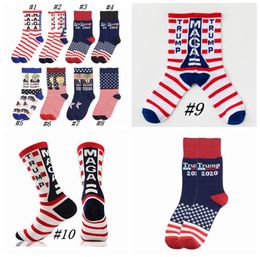 Trump chaussettes président MAGA Trump lettre bas rayé étoiles drapeau américain chaussettes de sport Trump 2020 chaussette CYZ25261380573
