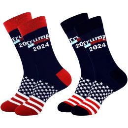 Presidente de golpe de Trump Maga Trump Cartas Sports Socks American Flag Funny Elections Elections Campaña Presidencial de rayas Algodón Calcetines informales Altillas Altas calcetines BC520