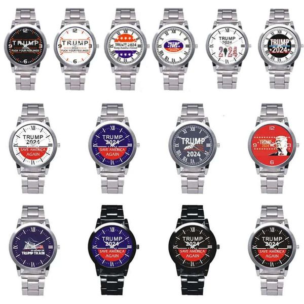 Trump Watch Pulsera 14 Estilos 2024 Party Favor Donald Retro Hombres Relojes de cuarzo es