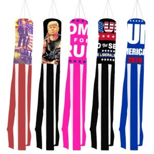 Trump Windsock Flag America Presidente Elecciones Suministros de Trump Presidentes colgantes Banner Outdoors Garden Patiend Pendiente LSK1426