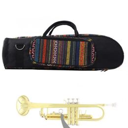 Bag de trompette de style ethnique trompette portant un boîtier de sac à glissière avec des accessoires d'instruments de musique de poche