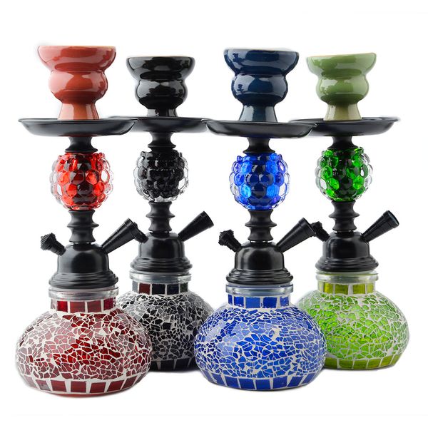 trompeta Empalme de grietas Juego de cachimba Vidrio multijugador de doble cañón Vidrio Shisha Cubilete Fumar shisha Filtro de cigarrillos Arabian Oil Rigs Designer