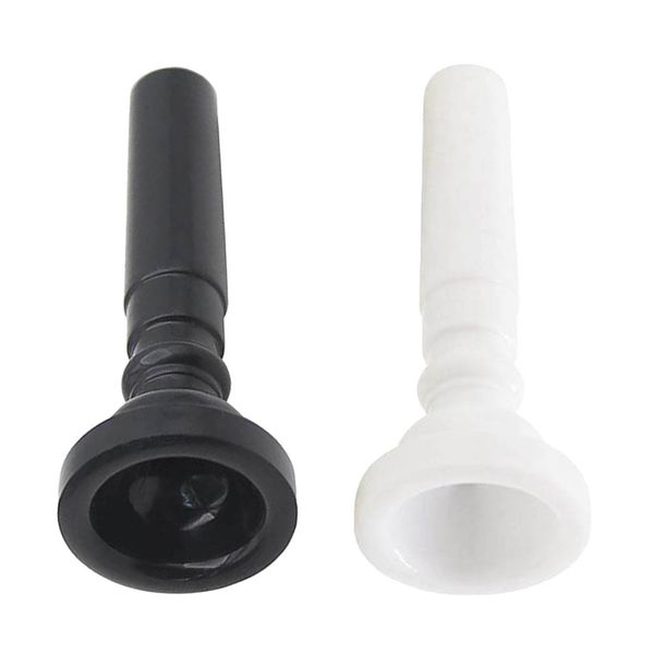 Piezas de boquilla de trompeta, accesorios, trompeta de plástico ABS para instrumentos de latón, negro, blanco, duradero, 66,3x25x25mm