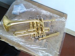 Trompette Cupronickel de qualité populaire avec piston nickelé, laque dorée, trompette Piccolo