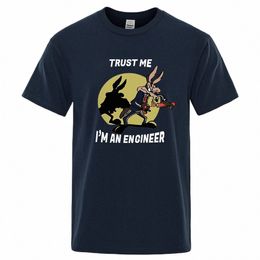 Faites-moi confiance, je suis un ingénieur T-shirt pour hommes Pure Cott Vintage T-shirt col rond T-shirts d'ingénierie classique homme vêtements surdimensionnés p2nX #