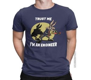Confía en mí, soy una camiseta de ingeniero para hombres, algodón puro de camiseta vintage de la ingeniería redonda de cuello de la ropa clásica talla grande 2203259444899