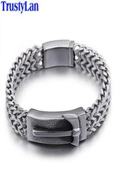 Trustylan Punk Rocker Men039s Wrap Pulseras 2020 14 mm de ancho 316L Pulsera de martillo de acero inoxidable para hombres Muñeco de joyería de brazalete 3080477