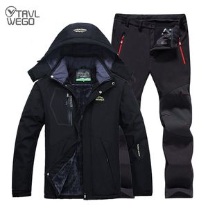 TRVLWEGO hommes hiver imperméable vêtements de pêche chaud randonnée vêtements de pêche en plein air Camping vestes ensemble pantalon