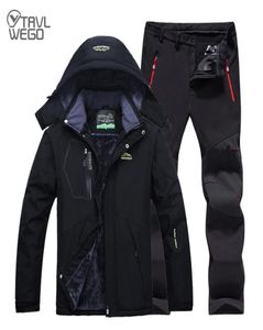 TRVLWEGO hommes hiver imperméable vêtements de pêche chaud randonnée vêtements de pêche en plein air Camping vestes ensemble Pants4171127
