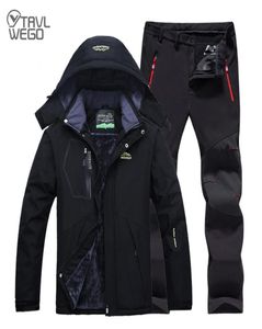 TRVLWEGO Mannen Winter Waterdichte Vissen Kleding Warm Wandelen Vissen Kleding Outdoor Camping Jassen Set Broek4171127