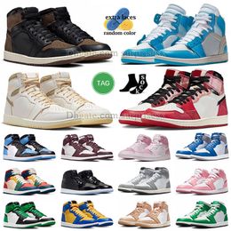 Ts Ow 1s zapatillas de baloncesto jumpman 1s High OG Palomino Praline Wash Black Spider Verse Craft Vibraciones de Naija UNC Toe University Blue Chicago jump man j1 zapatillas de deporte