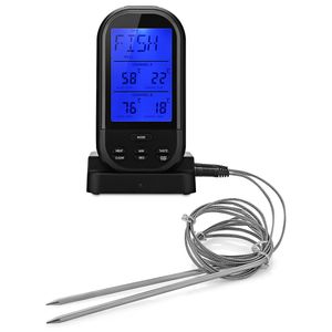 TS - K32 Thermomètre numérique pour la cuisson des aliments à cuisson numérique 433 MHz avec alarme de mise à niveau à deux sondes