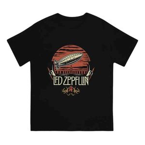 TS Summer Mens T-shirt LED-band Zeppelin Airship Print T-shirt Zep Eternal Echo Ensemble Unieke korte mouw extra grote herenkleding J240506