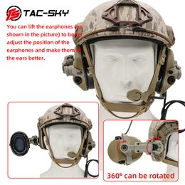TS TAC-Sky Tactical Helmet Arc Rail Adapter Bracket Sordin Hoofdtelefoon Siliconen Earmuffs voor jagen op Airsoft Sports