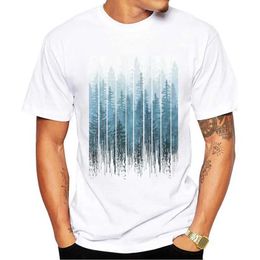 TS Teehub Nouveau arrivée 2019 Fashion Grunge DrippturQuoise Mist Forest Imprimé Mens T-shirt à manches courtes à manches O T-shirt de mode J240506