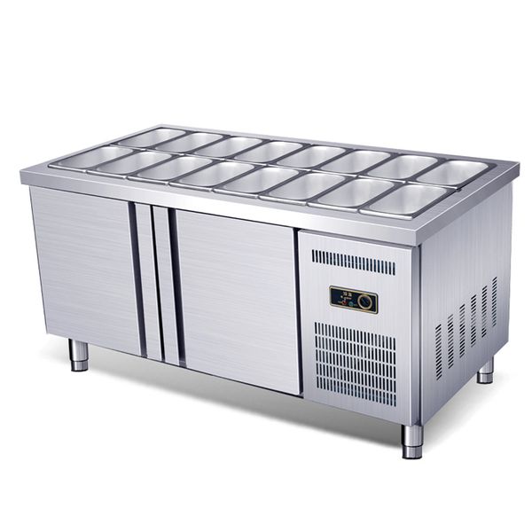 TS1200-600R Refrigerador de acero inoxidable mesa de trabajo de ensalada refrigerada comercial