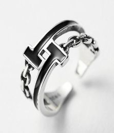 Ceinture double couche en forme de T, anneau en bambou pour femme, chaîne à colle époxy noire, anneau ouvert 7131708