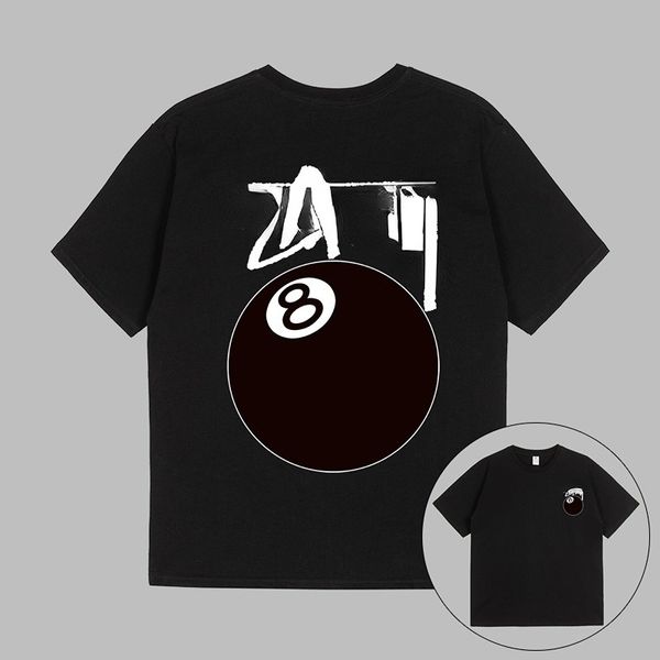 Camiseta diseñadora negra 8 masculinas camisetas para mujer camiseta de manga corta algodón de verano stussness street sports ropa m-3xl