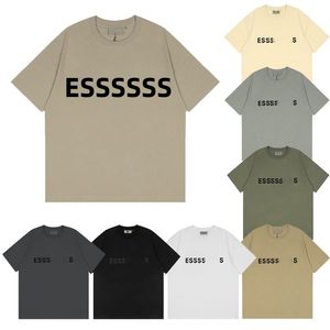 T-shirt Designer Shirts Heren T-shirt Borst 3D Siliconen ESSS Letters Afdrukken 260g Pure Cottoni Loose Fit Korte mouw Groothandelsprijs