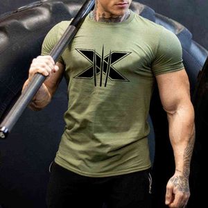T-shirt pour hommes musculation graphique t-shirts entraînement Fitness hommes vêtements à manches courtes chemise Street Wear G220512