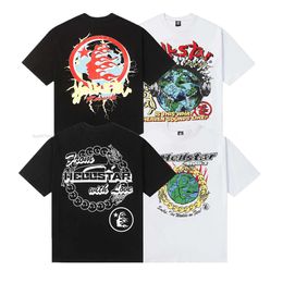 Tshirt Hellstar Shirt Designer T-shirts T-shirt graphique Vêtements Hipster Vintage Wasted Fabric Street Graffiti Lettrage Imprime