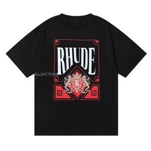 Designer T-shirt Spring Summer Rhude Shirt Man T Shirts Dames T-stukken Skateboard Oversize Men Korte mouw T-shirt Brand Heren T-shirts US SIZE S-XXL