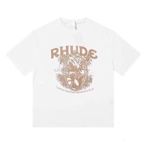 Tshirt t rhude chemise femmes shorts polo polo vintage fit gym coton graphique à la mode