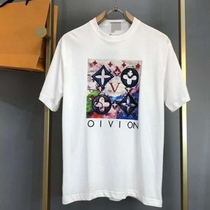 T-shirt t-shirt shirts zomer korte mouwen tee Italiaans designer merk lvse sweatshirt mannen vrouwen hiphop kleding kleding luxe 100% katoenen top