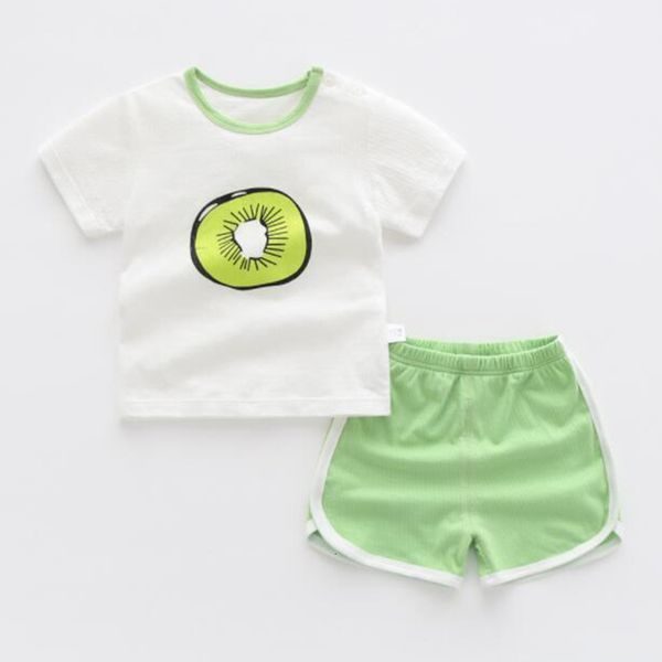 T-shirts 2 pièces bébé filles vêtements d'été dessin animé coréen mignon décontracté imprimé à manches courtes coton TshirtShorts enfants vêtements ensemble BC2258 230322