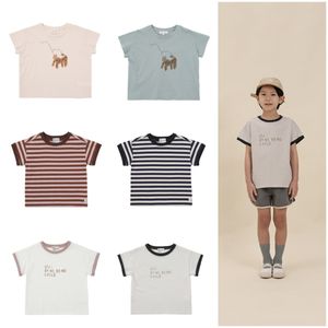T -shirts Bene Koreaanse kinderen T -shirts Zomerjongens en meisjes Animal Print Short Sleeveved Top T -shirt kleding 230427